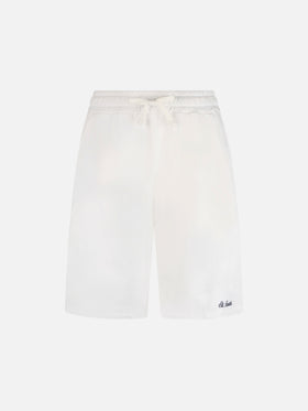 Randle – Bermudashorts aus weißem Baumwollfleece