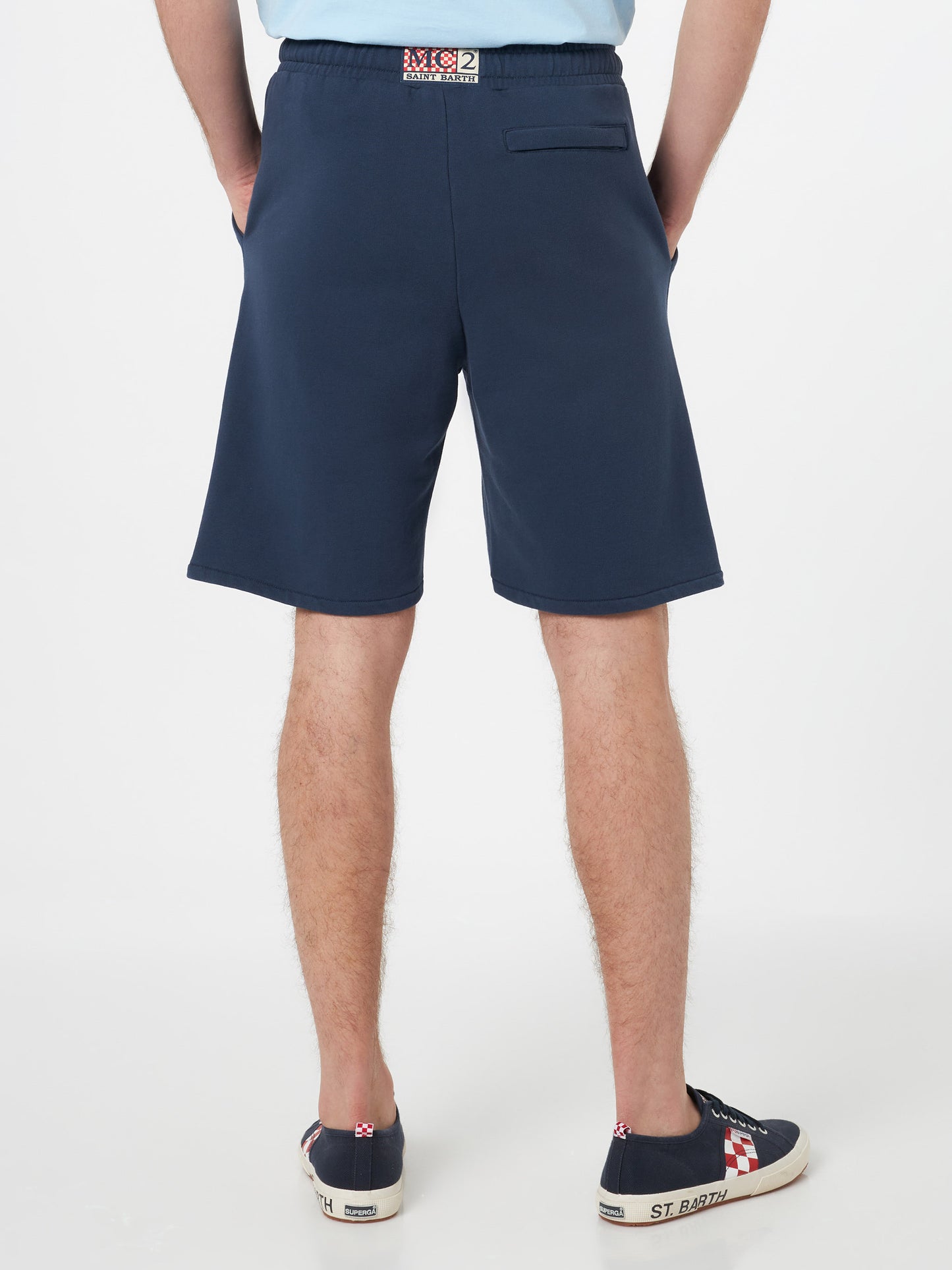 Marineblaue Bermudashorts aus Baumwollfleece von Randle