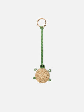 Charm da borsa a forma di tartaruga in rafia