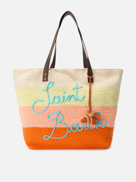 Taschenanhänger mit Fischmotiv aus Bast