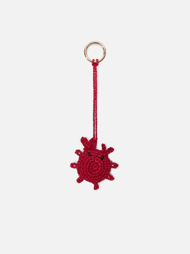Charm da borsa a forma di granchio in rafia