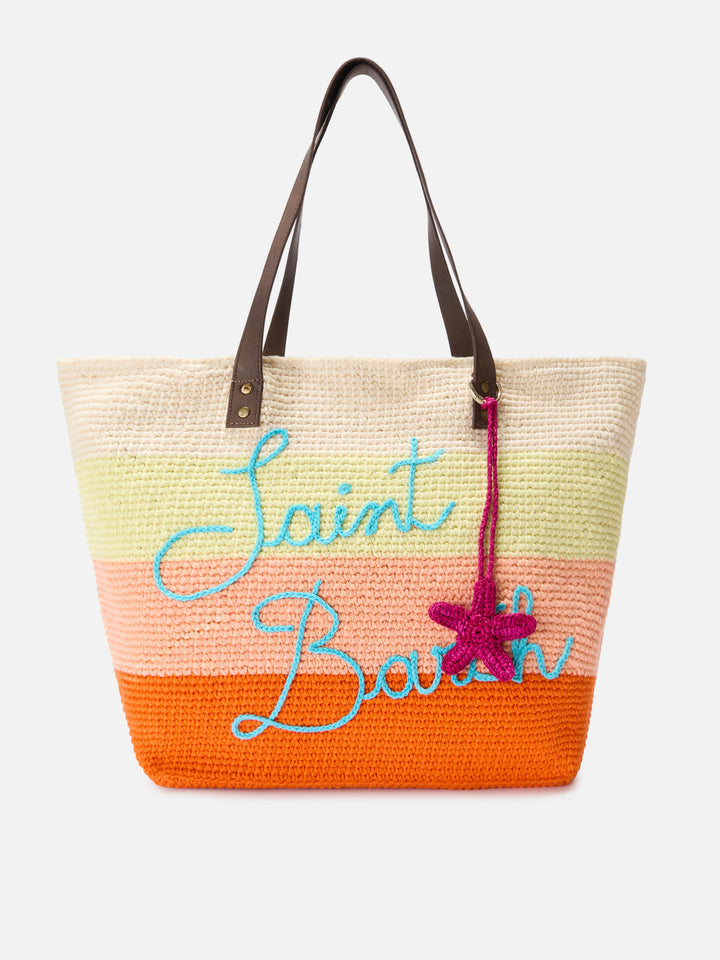 Charm per borsa con mini stella marina in rafia