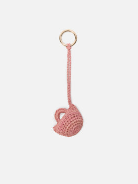Taschenanhänger mit Mini-Tasche aus Bast