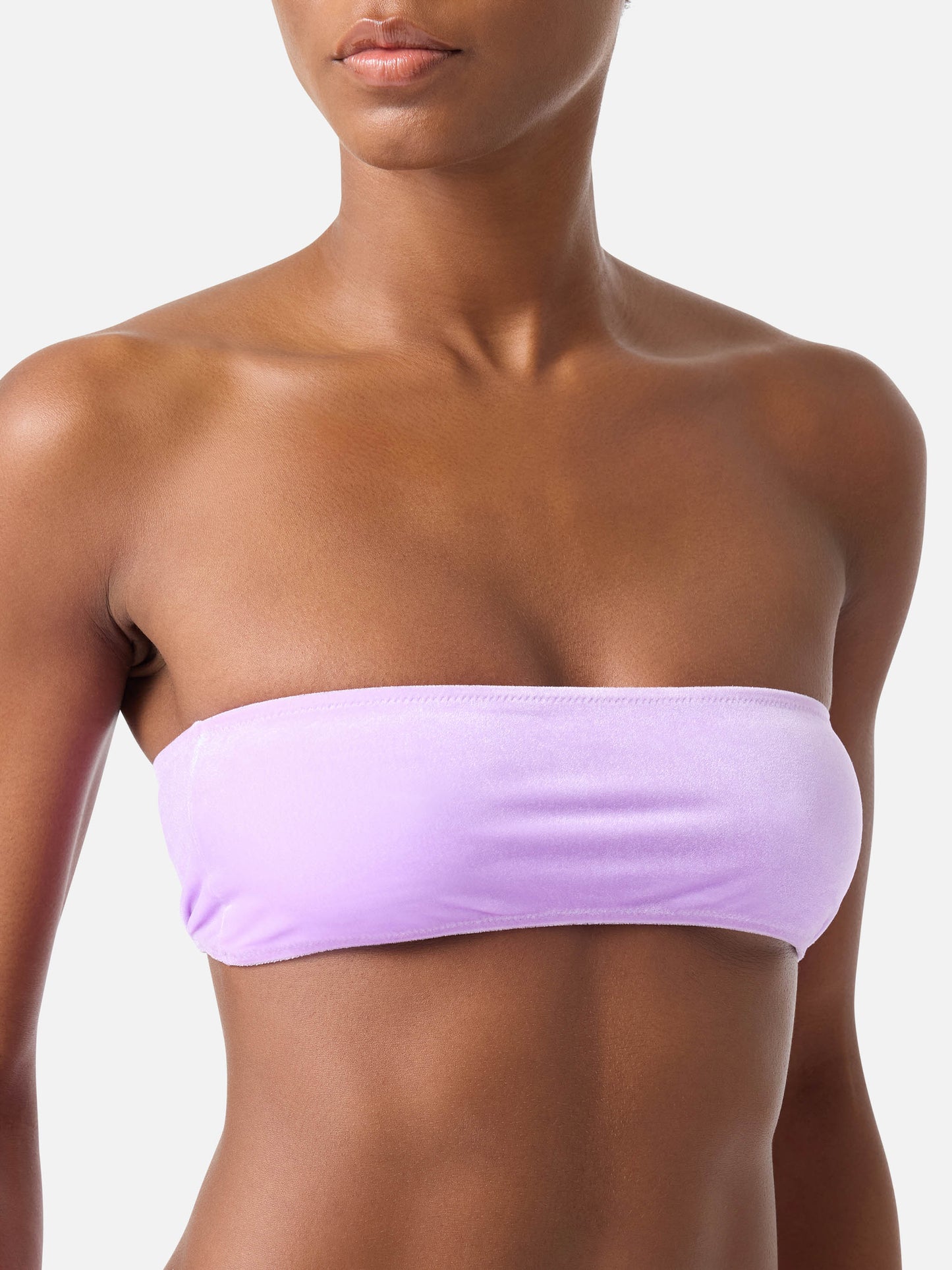 Rebby Bandeau-Bikinioberteil mit Samteffekt 