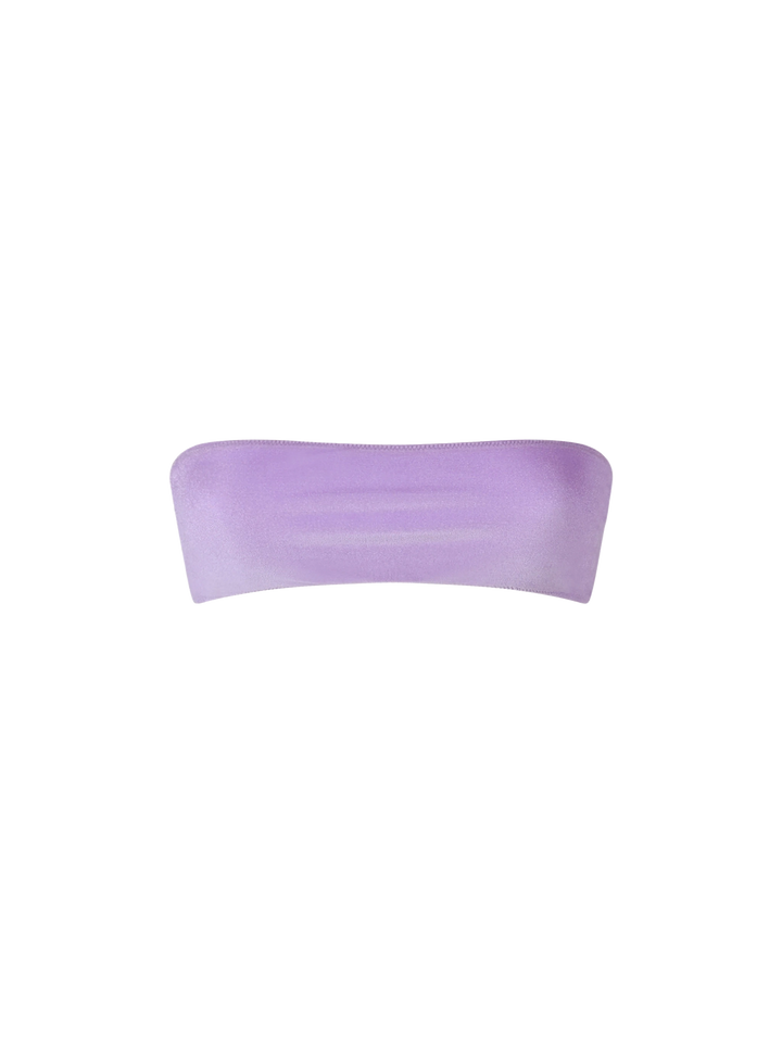 Rebby velvet-effect bandeau bikini top