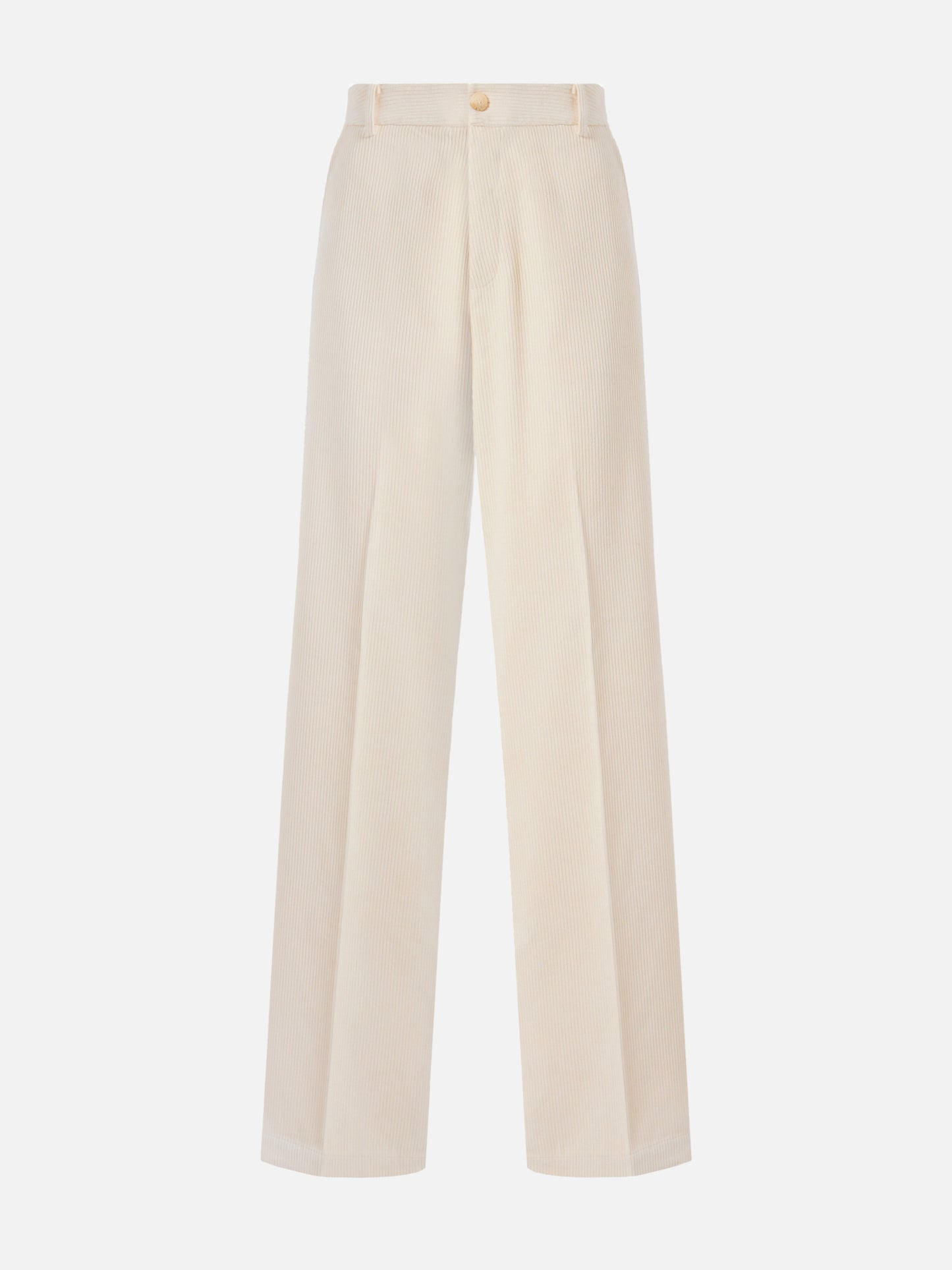 Rebella-Hose mit weitem Bein aus cremeweißem Cord
