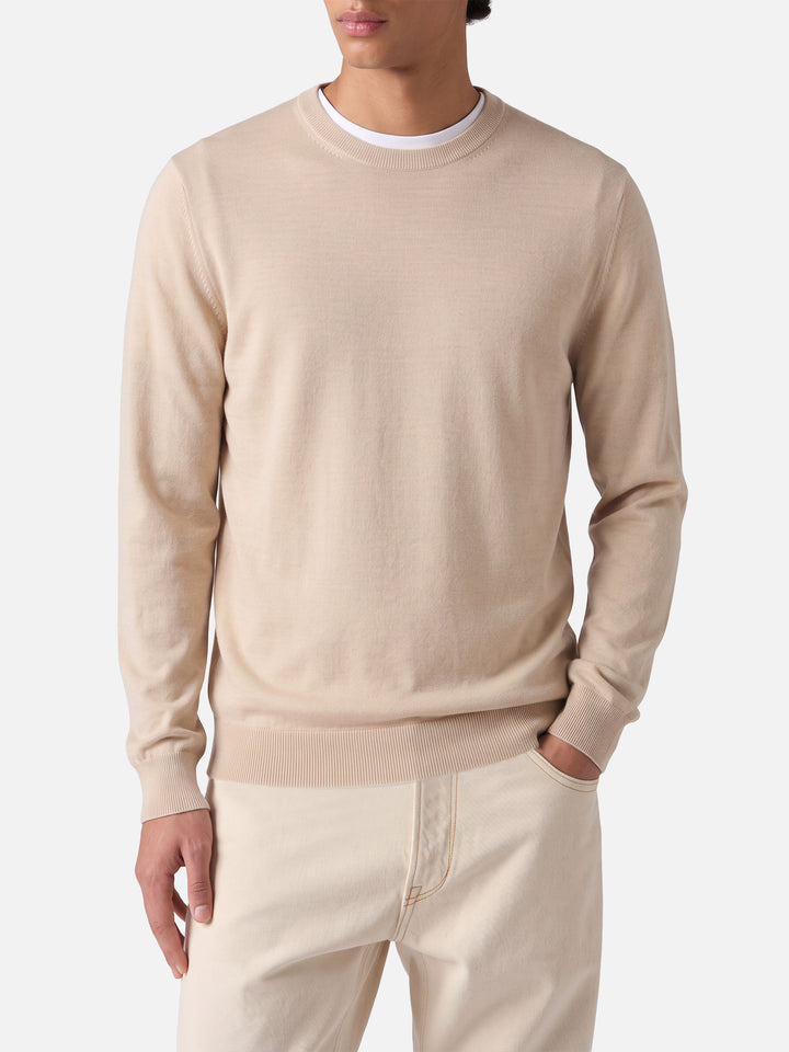 Suéter beige Regent en 100% MERINO WOOL 