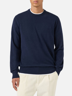 Suéter de cuello redondo Regent en azul marino BLENDED CASHMERE 