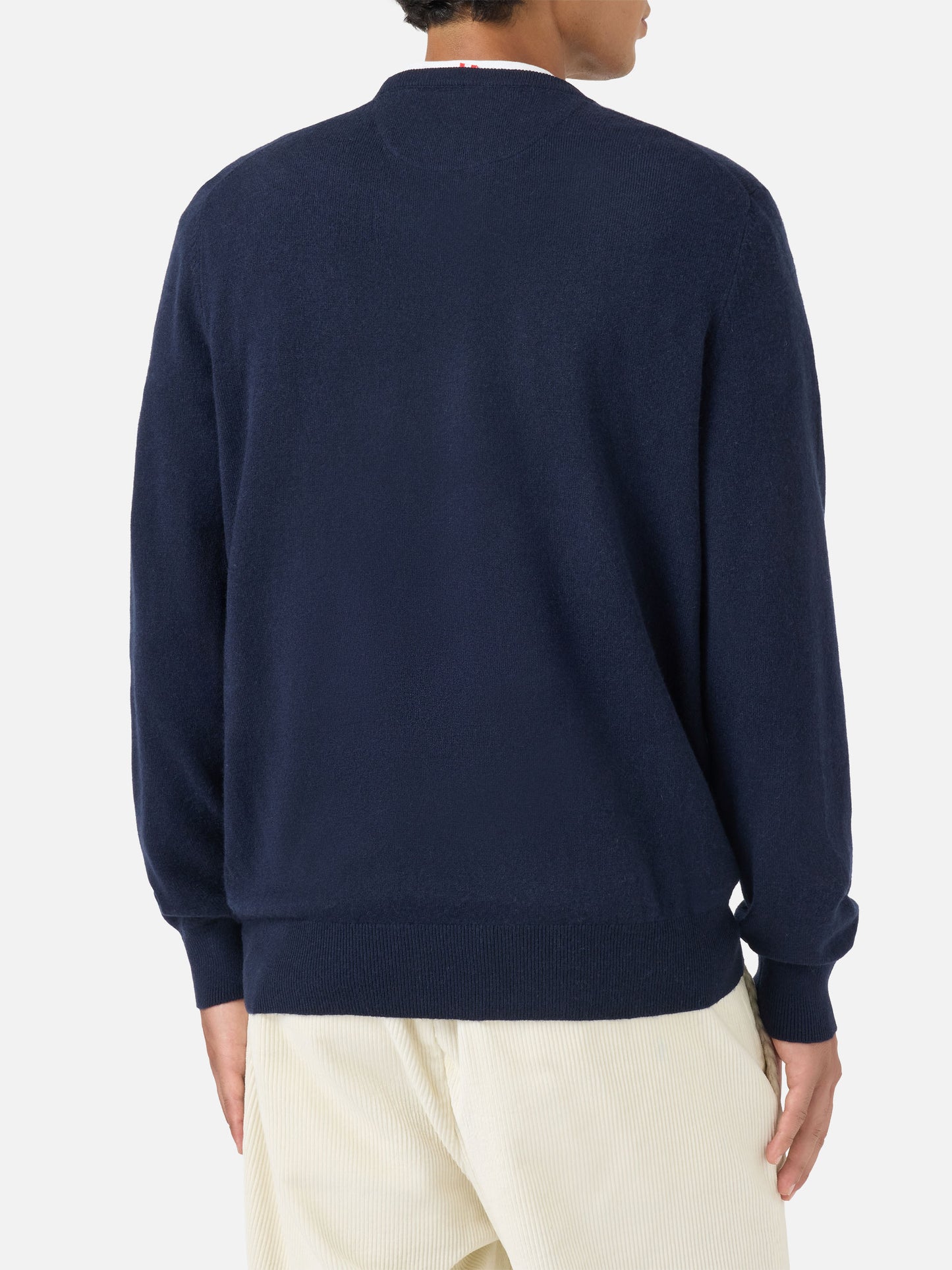 Suéter de cuello redondo Regent en azul marino BLENDED CASHMERE 