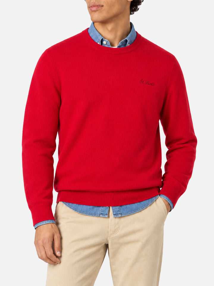 Pull col rond Regent en rouge BLENDED CASHMERE 