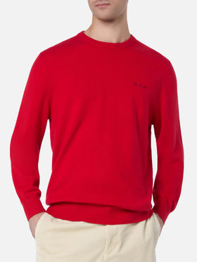 Man red blended cashmere crewneck sweater Regent - MC2 Saint Barth