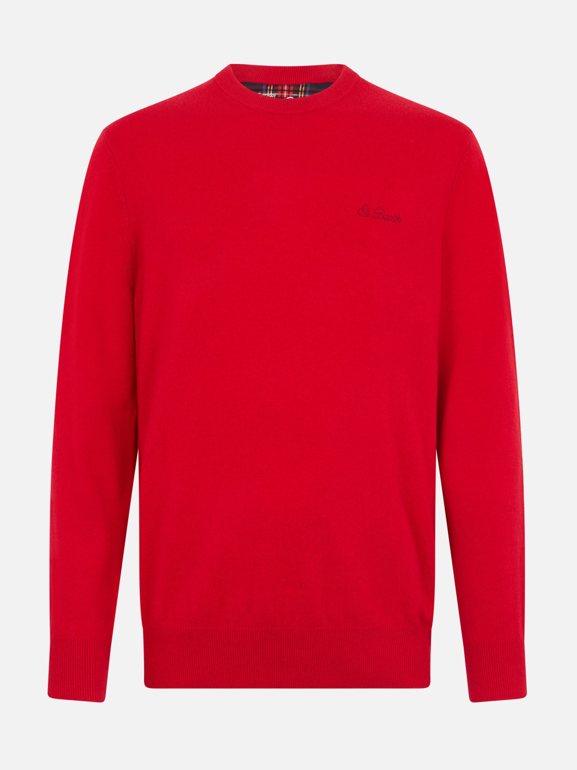 Man red blended cashmere crewneck sweater Regent - MC2 Saint Barth