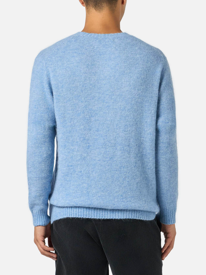 Rundhalspullover Regent aus ALPACA STRETCH in Azzurro