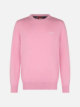 Man pink cashmere blend crewneck sweater Regent - MC2 Saint Barth