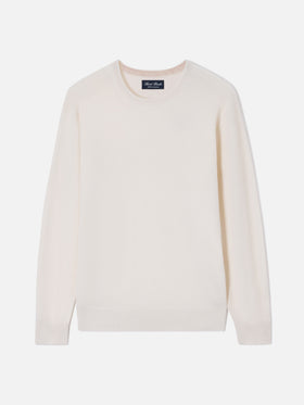 Crewneck Regent aus weißem Kaschmir 