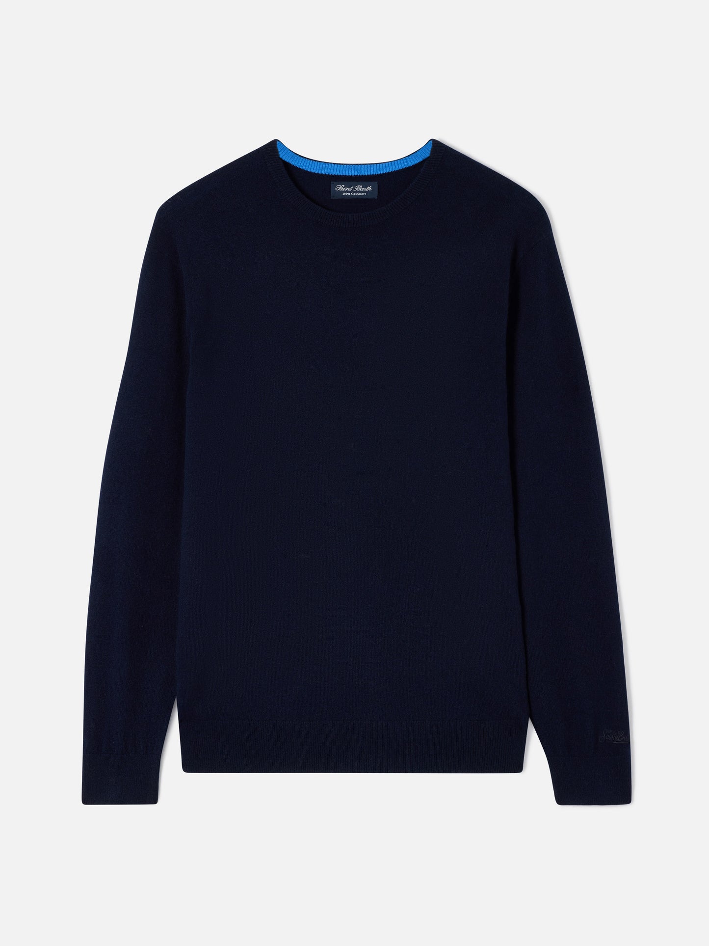 Jersey de cuello redondo Regent en cashmere navy blue 