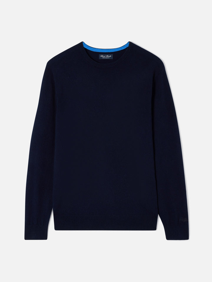 Crewneck Regent in navy blue cashmere