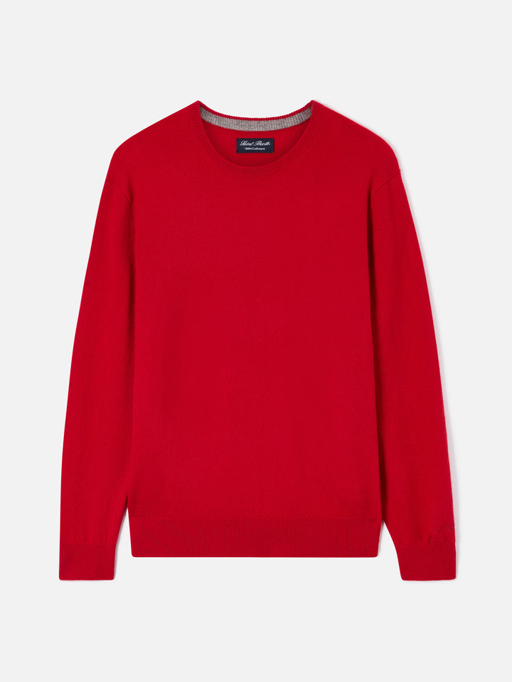 Crewneck Regent in red cashmere