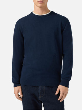 Regent Rundhalspullover aus 100 % marineblauem Kaschmir