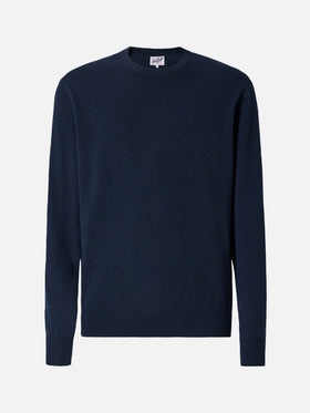 Regent Rundhalspullover aus 100 % marineblauem Kaschmir