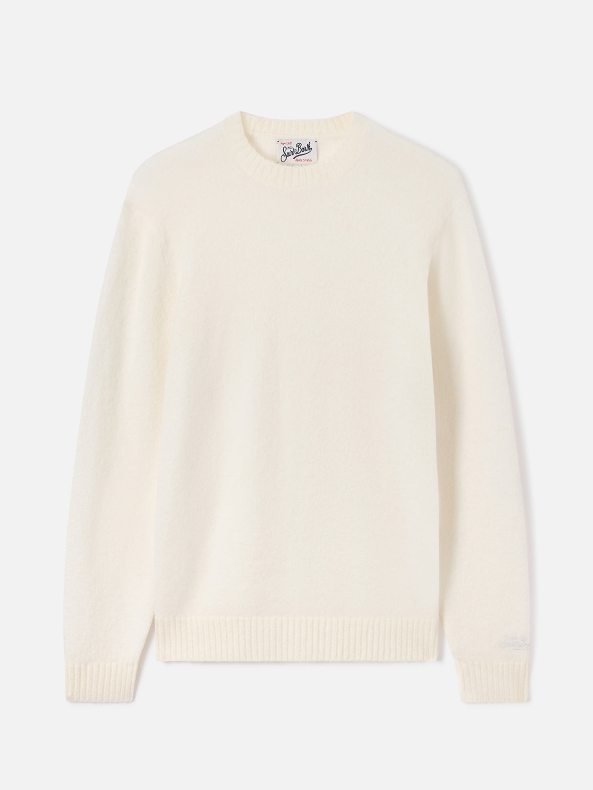 Maglia girocollo Regent bianco panna in misto alpaca