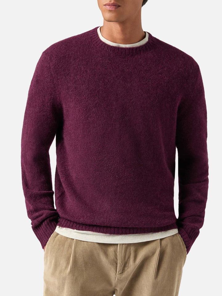 Pull ras-du-cou Regent bordeaux en mélange d’alpaga 