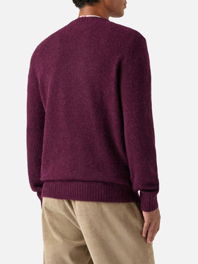 Pull ras-du-cou Regent bordeaux en mélange d’alpaga 