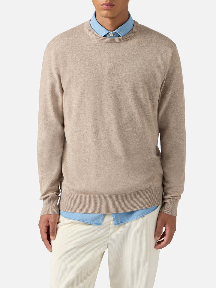 Regent-Pullover in Khaki aus Merinowolle und Kaschmir