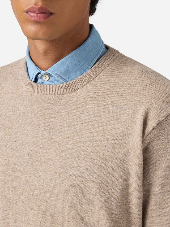 Regent-Pullover in Khaki aus Merinowolle und Kaschmir