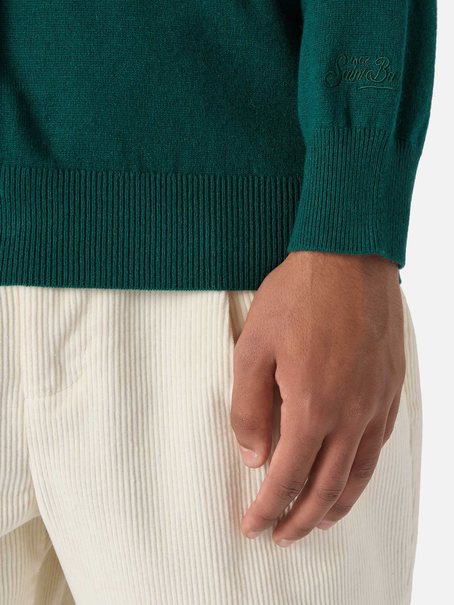 Regent-Pullover in britischem Grün aus Merinowolle und Kaschmir