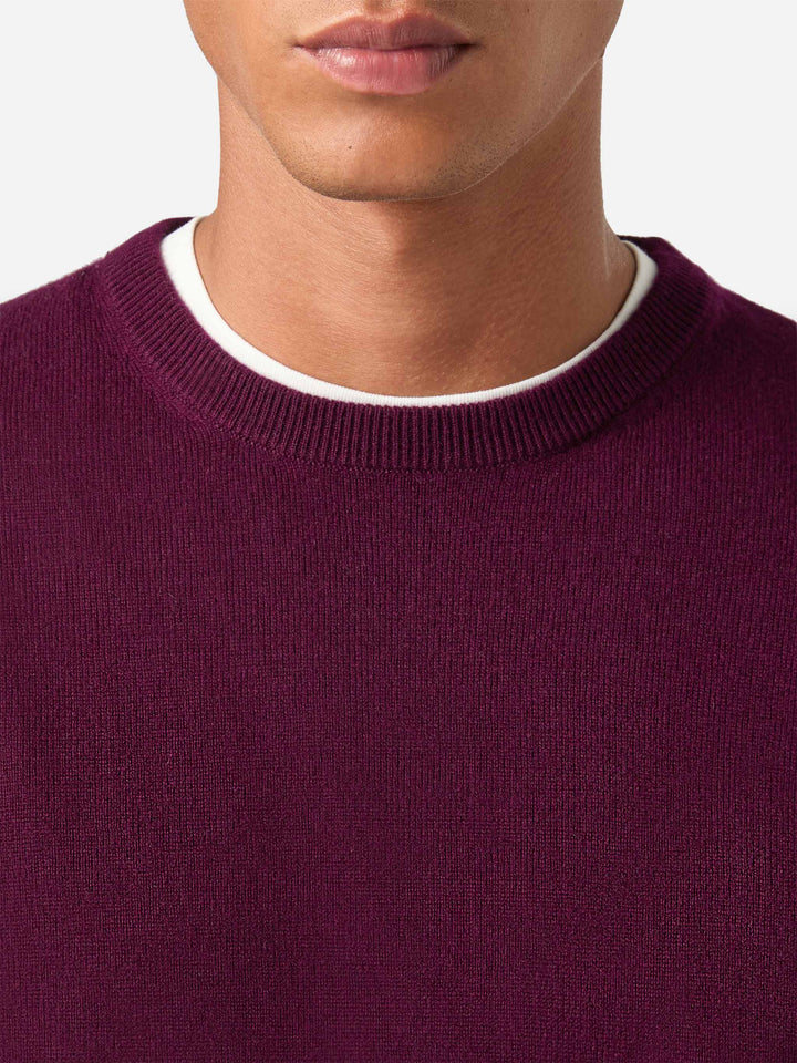 Burgundy Regent merino wool and cashmere blend crewneck