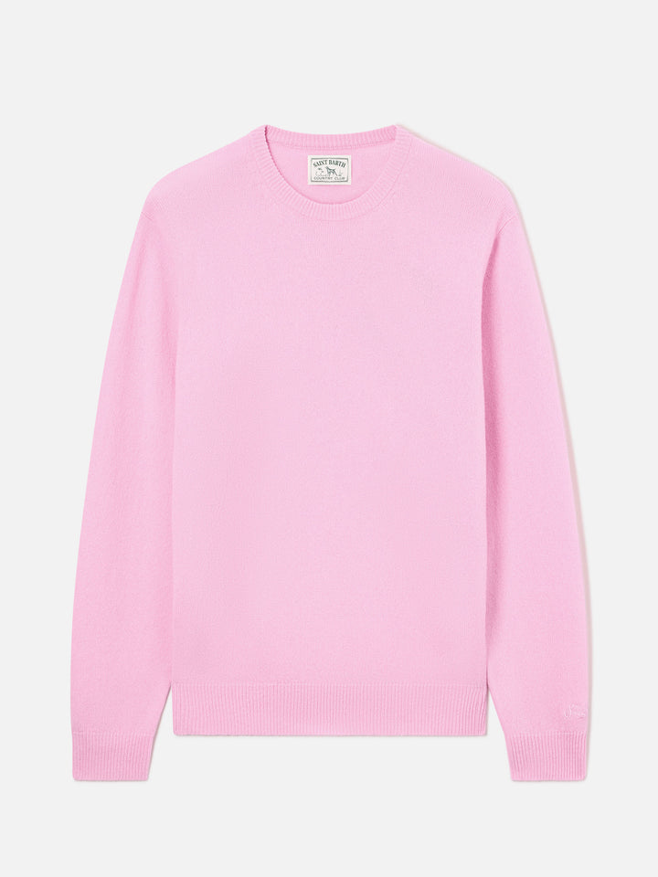 Jersey de cuello redondo Pink Regent en lana de cordero 