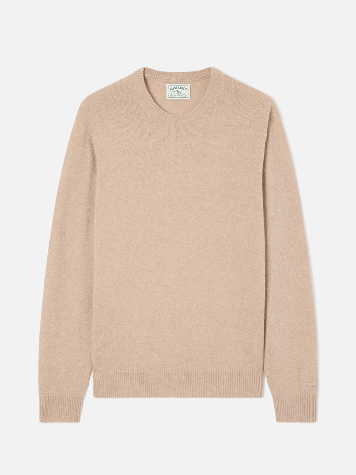 Beige Regent lambswool crewneck