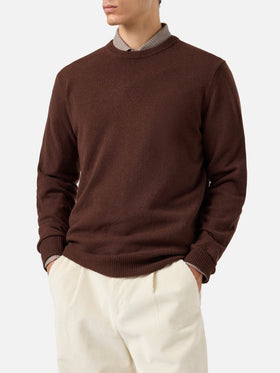Regent Pullover aus 100 % Lammwolle in Braun