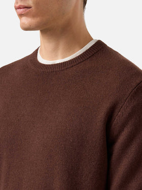 Regent Pullover aus 100 % Lammwolle in Braun