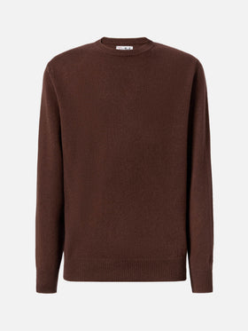 Regent Pullover aus 100 % Lammwolle in Braun