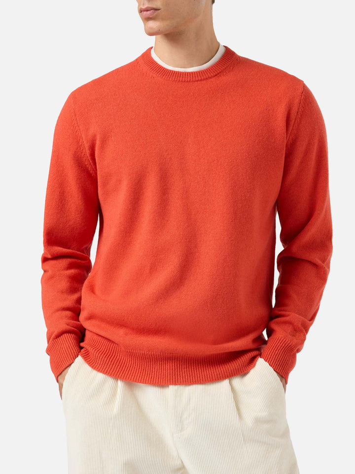 Regent Pullover aus 100 % Lammwolle in Orange