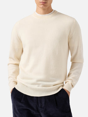 Regent Pullover aus 100 % Lammwolle in Weiß