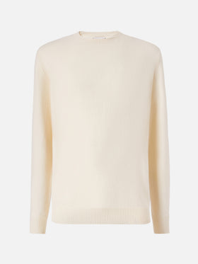 Regent Pullover aus 100 % Lammwolle in Weiß