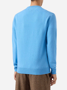 Regent Pullover aus 100 % Lammwolle in Staubblau