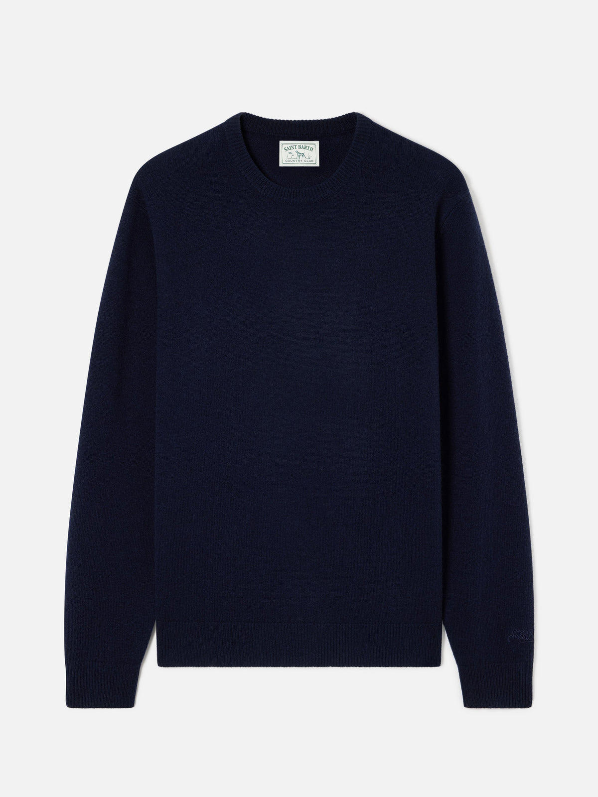 Pull col rond Regent en laine d’agneau Navy blue 