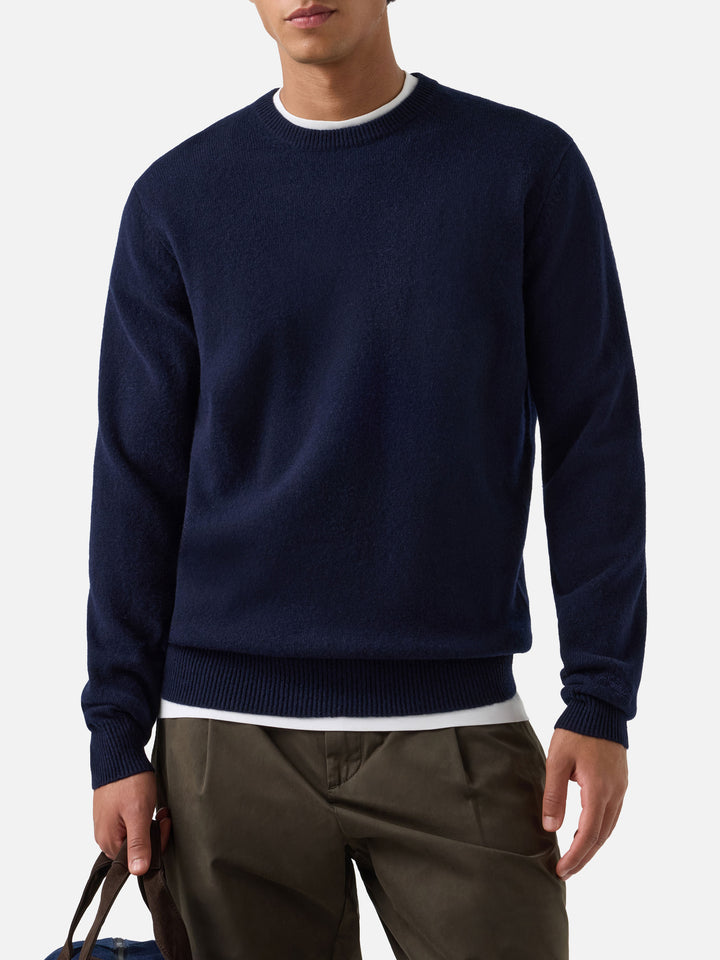 Jersey de cuello redondo en lambswool Regent Navy blue 