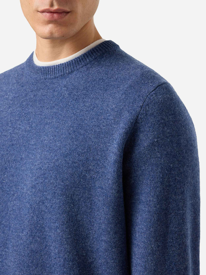 Regent Pullover aus 100 % Lammwolle in blauem Denim