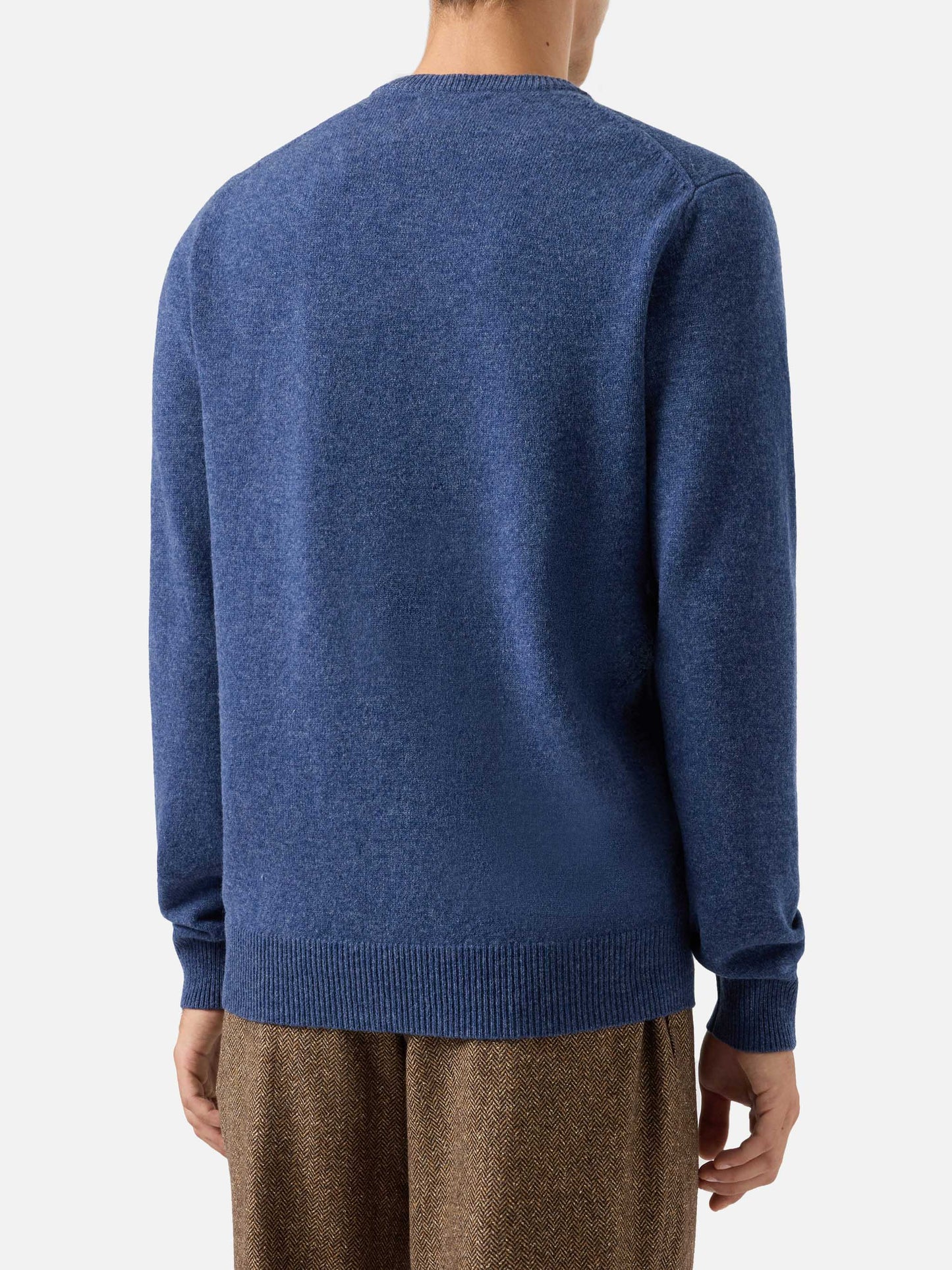 Regent Pullover aus 100 % Lammwolle in blauem Denim