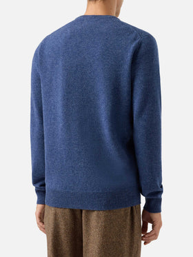 Regent Pullover aus 100 % Lammwolle in blauem Denim