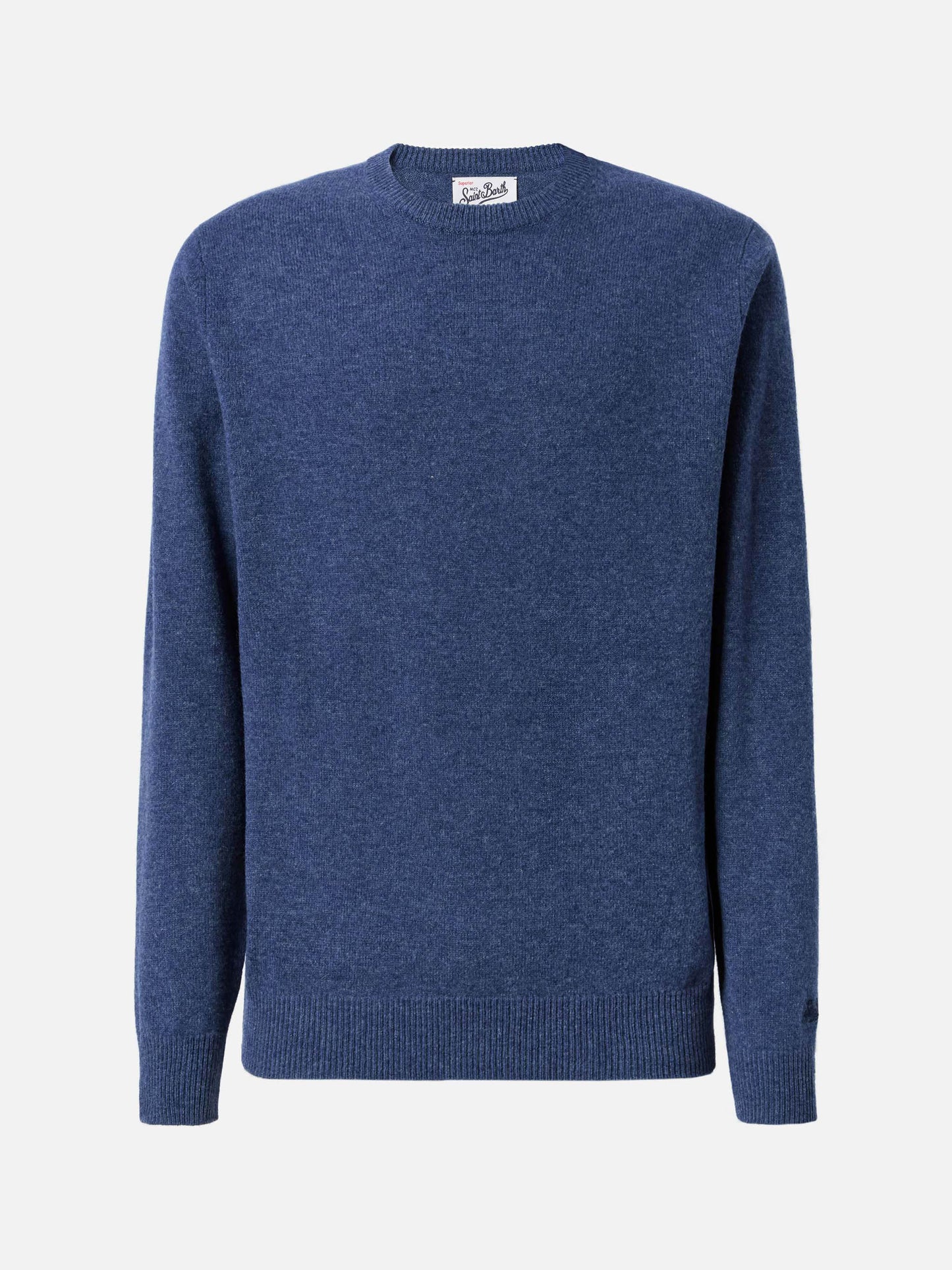 Regent Pullover aus 100 % Lammwolle in blauem Denim