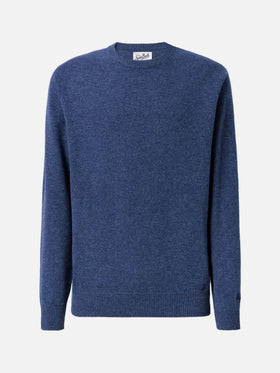 Regent Pullover aus 100 % Lammwolle in blauem Denim