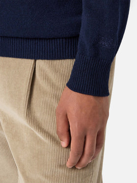 Regent Pullover aus 100 % Lammwolle in Nachtblau