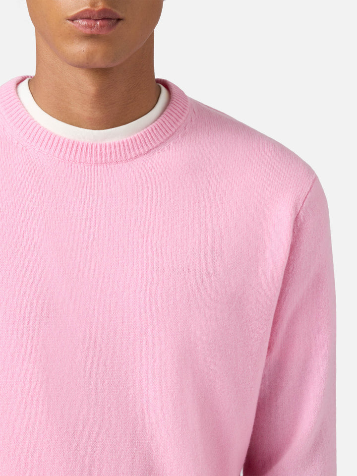 Regent Pullover aus 100 % Lammwolle in Rosa