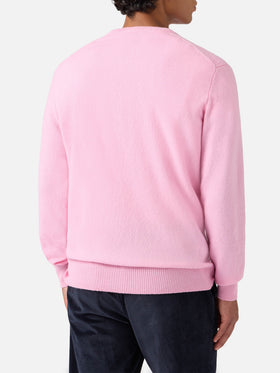 Regent Pullover aus 100 % Lammwolle in Rosa